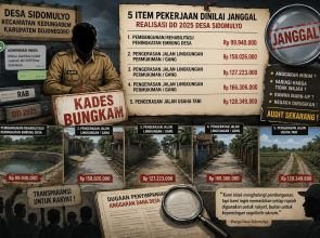5 Item Pekerjaan Dinilai Janggal, Realisasi DD Sidomulyo Bojonegoro 2025 Disorot, Kades Bungkam